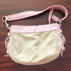 Pink and beige Coach bag